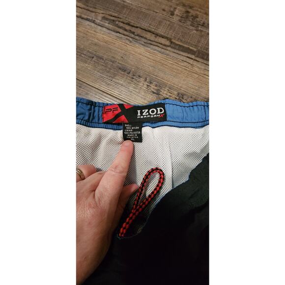 Vintage IZOD PFX Black & Red Nylon Swim Surf Trunks Shorts Mens XL. 2107 - Picture 4 of 7